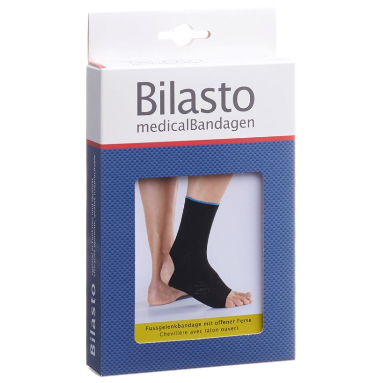 Bandage de cheville Bilasto M talon ouvert noir/bleu