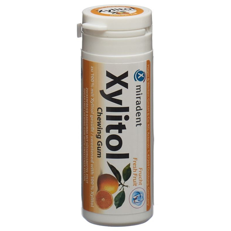 MIRADENT Xylitol Kaugummi Frucht