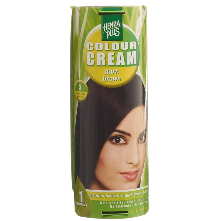 Henna Plus Color Creme 3 castanho escuro 60 ml