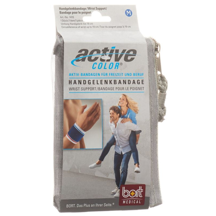 Bort ActiveColor polsbandage L +19cm blauw