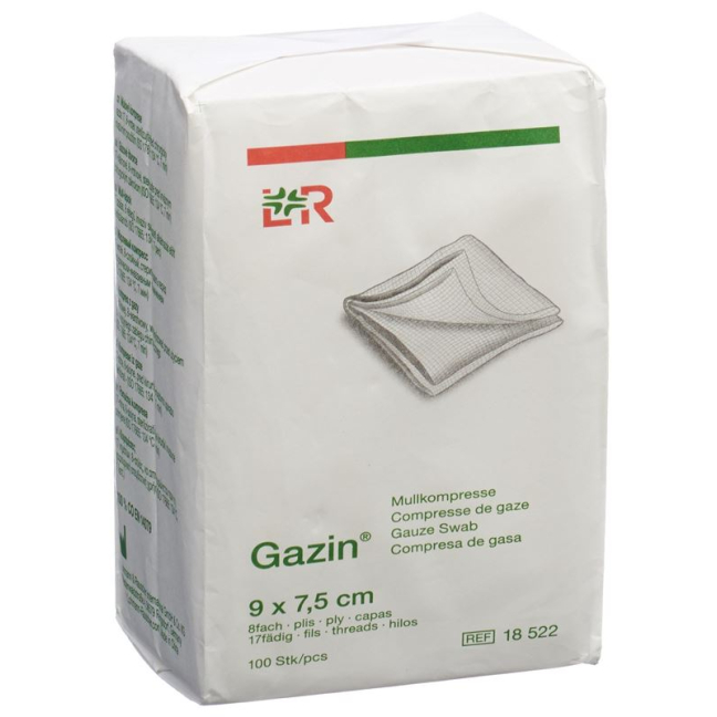 Compresas de gasa Gazin 9x7,5cm 8 veces no estériles 100 uds.