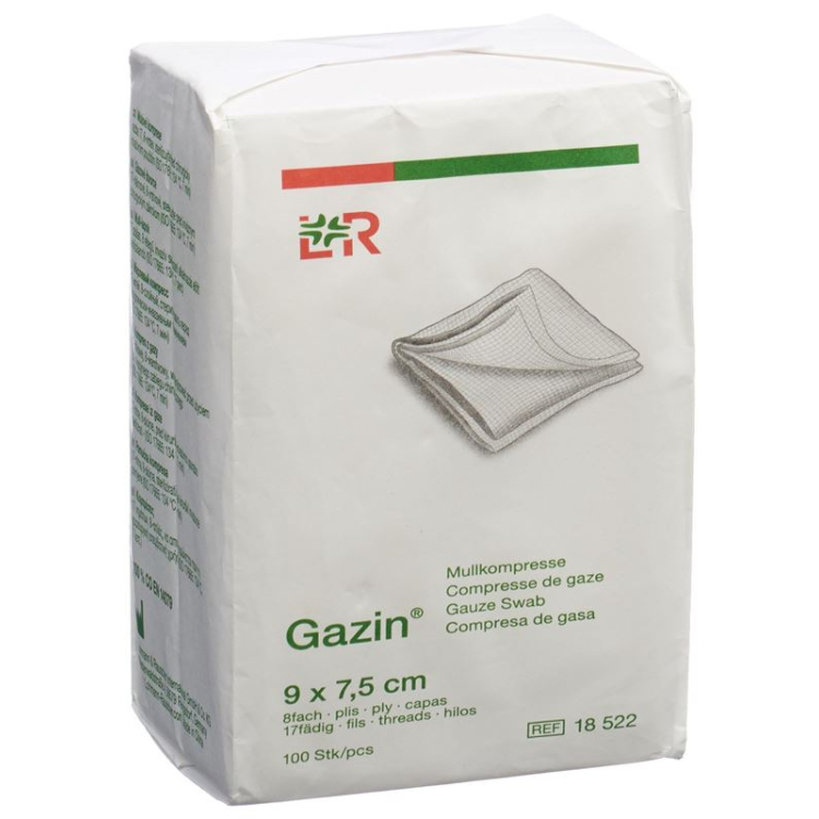 Gazin gazlı bez kompres 9x7.5cm 8 kat steril olmayan 100 adet