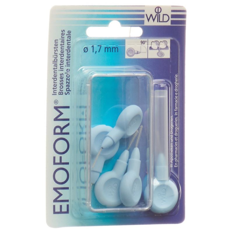 Kuas interdental emoform 1,7mm biru muda 5 pcs