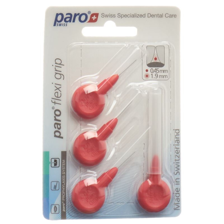 paro Flexi Grip 1.9mm xxx-წვრილი წითელი ცილინდრული 4 ცალი