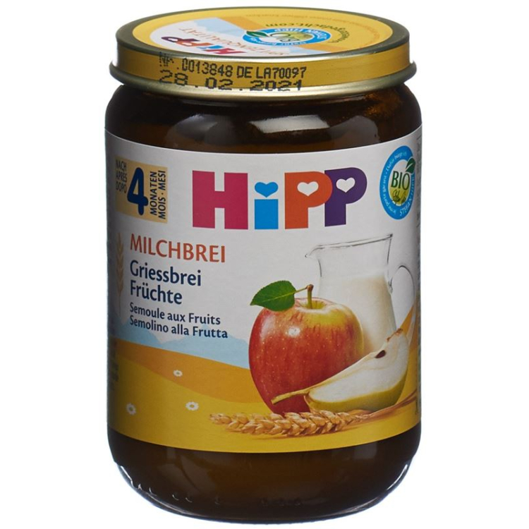 Hipp melkpap griesmeelpap vruchten 190 g