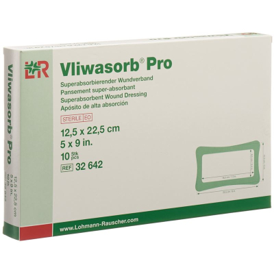 Vliwasorb pro provides superabsorbent wound dressing 12.5x22.5cm 10 pcs