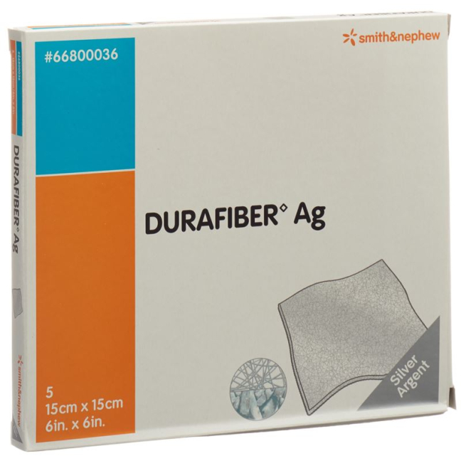 Durafiber AG காயம் டிரஸ்ஸிங் 15x15cm மலட்டு 5 பிசிக்கள்