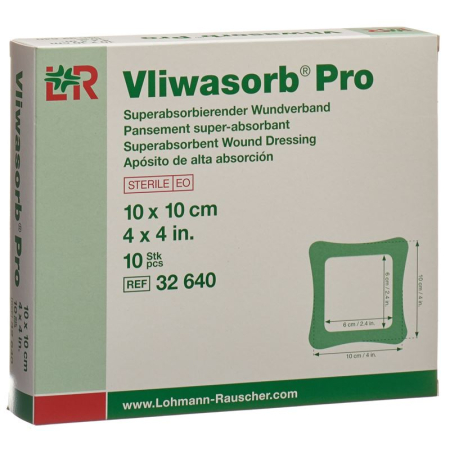 Vliwasorb Pro provides superabsorbent wound dressing 10x10cm 10 pcs
