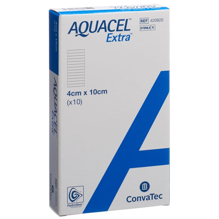 AQUACEL Extra Hydrofiber Bandage 4x10cm 10 pcs