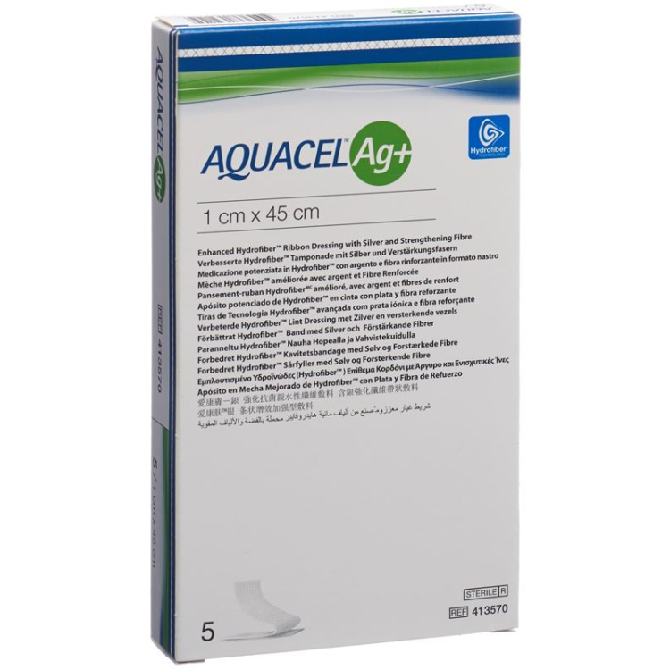 AQUACEL Ag + tamponade 1x45cm 5 pcs