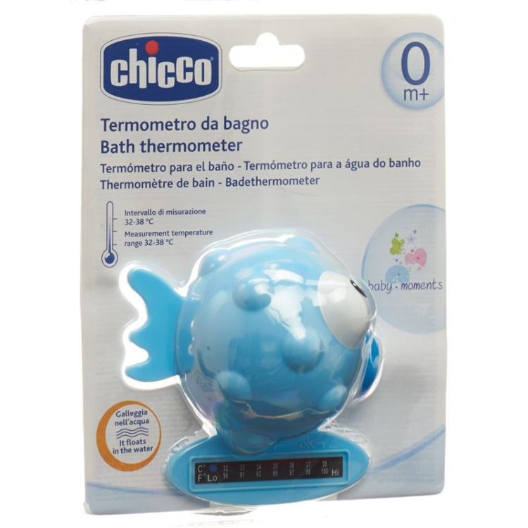 Chicco ванна термометрі Globe Fish ақшыл көк 0м+