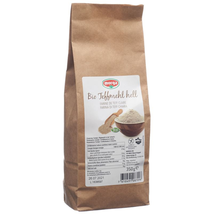 Morga Teff flour light organic gluten free Btl 350g