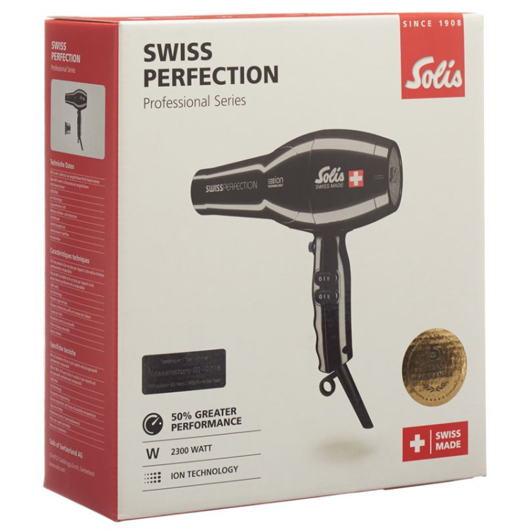 SOLIS SWISS PERFECT 440 típusú hajszárító fekete