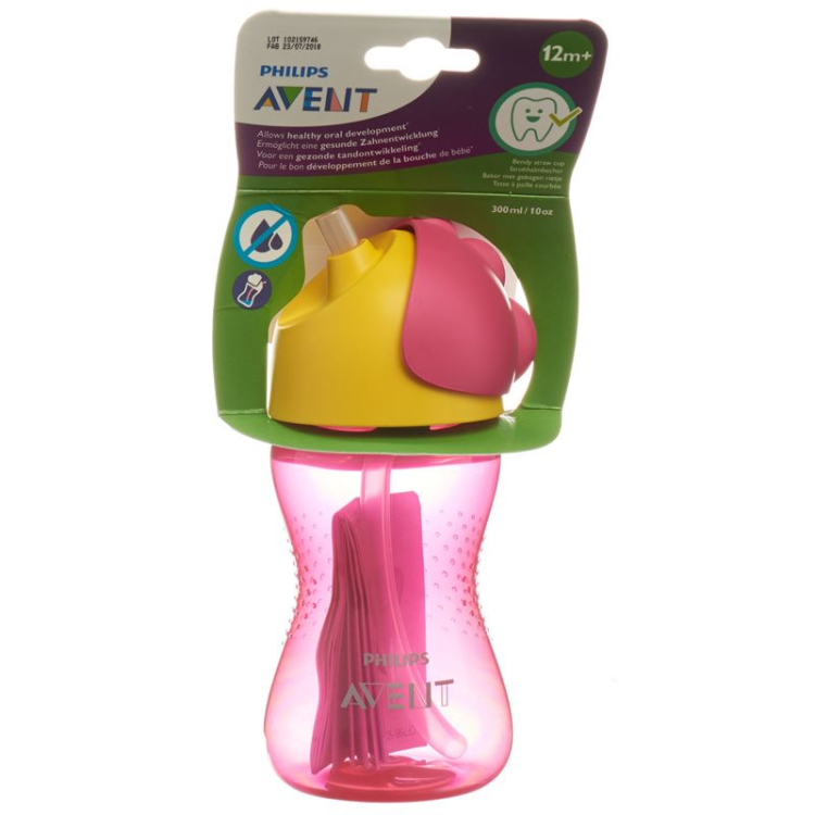 Avent Philips Strohhalm-Becher 300ml Meisje roze