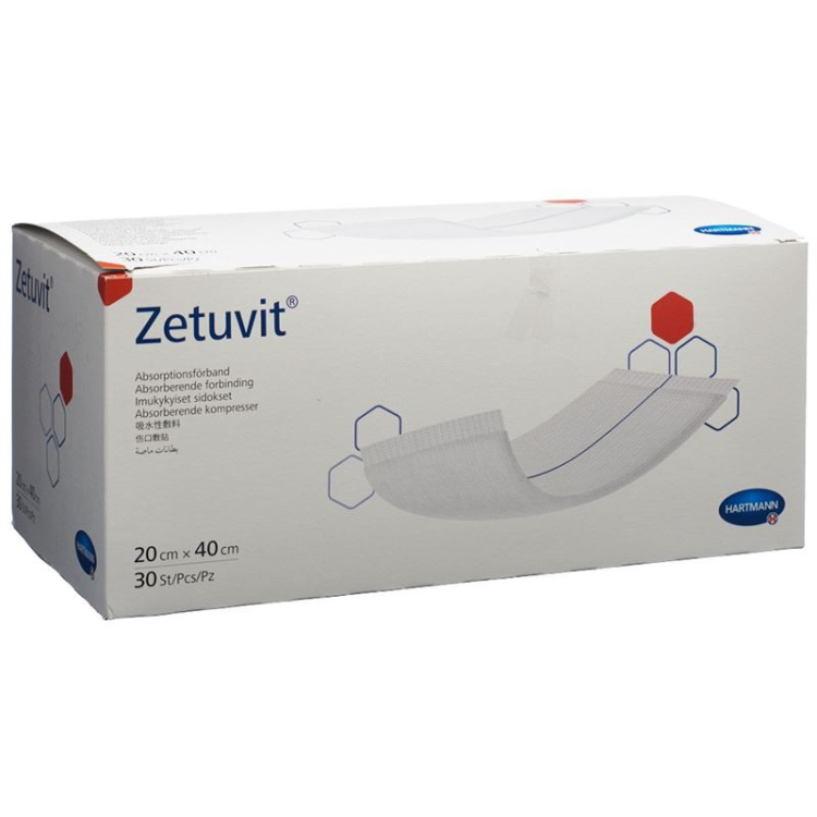 Zetuvit absorpsjonsforbinding 20x40cm 30 stk