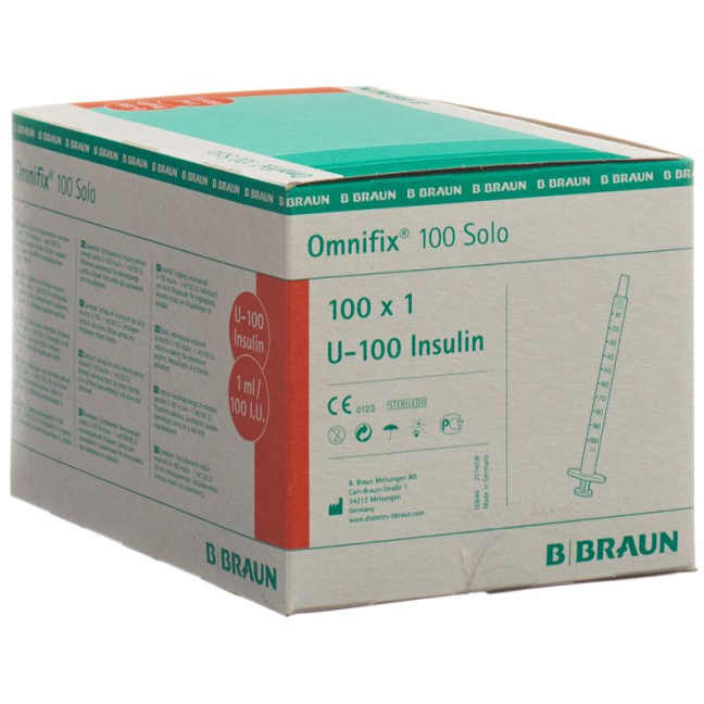 B. Braun Omnifix 100 инсулин 1мл соло L 100 Stk