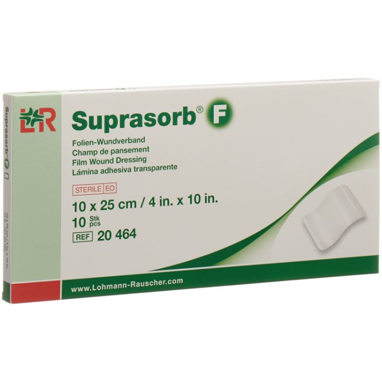 Suprasorb F film wondverband 10x25cm steriel 10 st