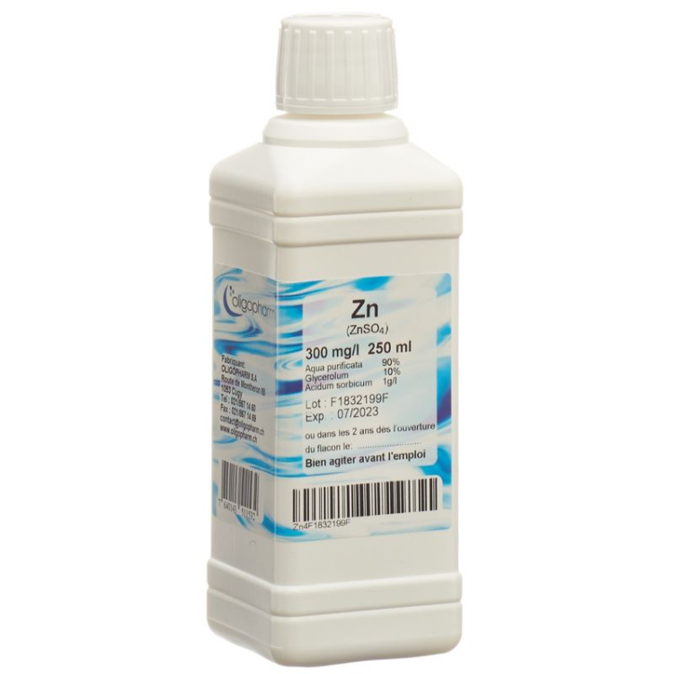 Larutan zink oligopharm 300 mg/l 250 ml