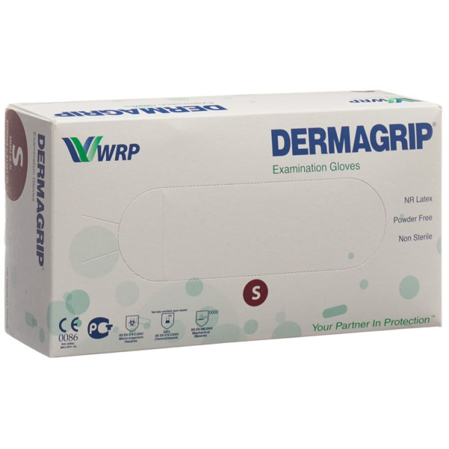 Dermagrip Examination Gloves Latex S unsterile 100 pcs
