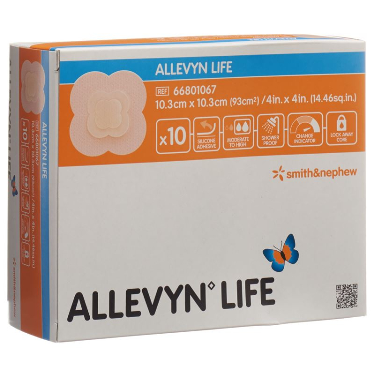 Allevyn Life silikonskumdressing 10,3x10,3cm 10 stk