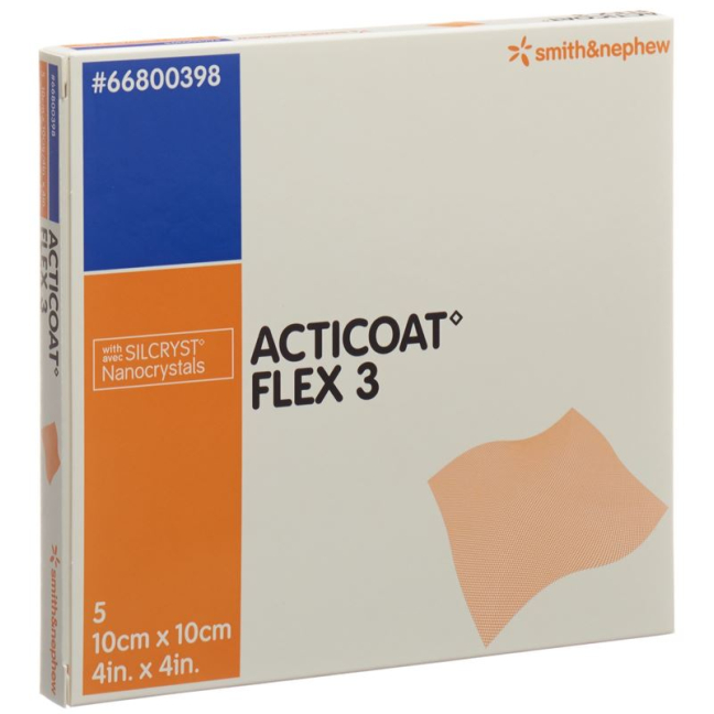 Acticoat Flex 3 apósito para heridas 10x10cm 12 uds