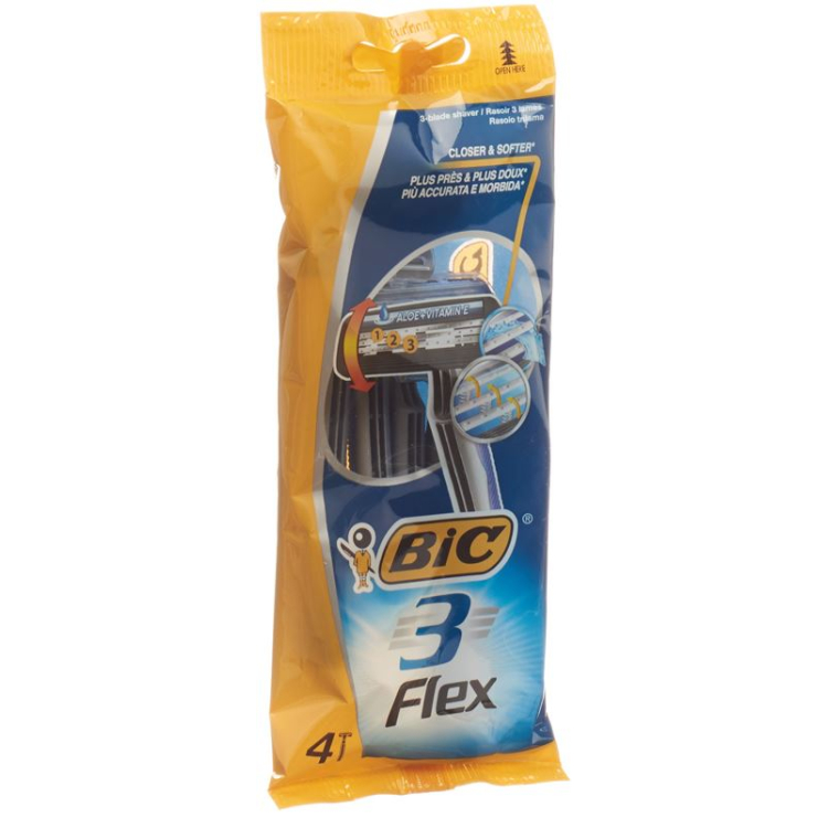 BiC 3 Flex 3 刀片男士剃须刀，带活动刀片