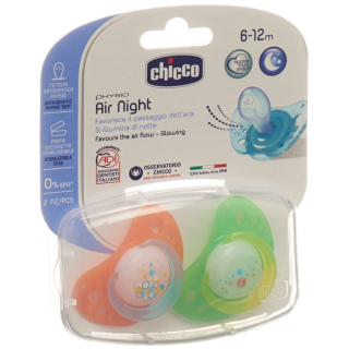 Chicco Physiological Silicone Soother GLOWING medium 6-16m CASE IT / DE / FR 2 pcs