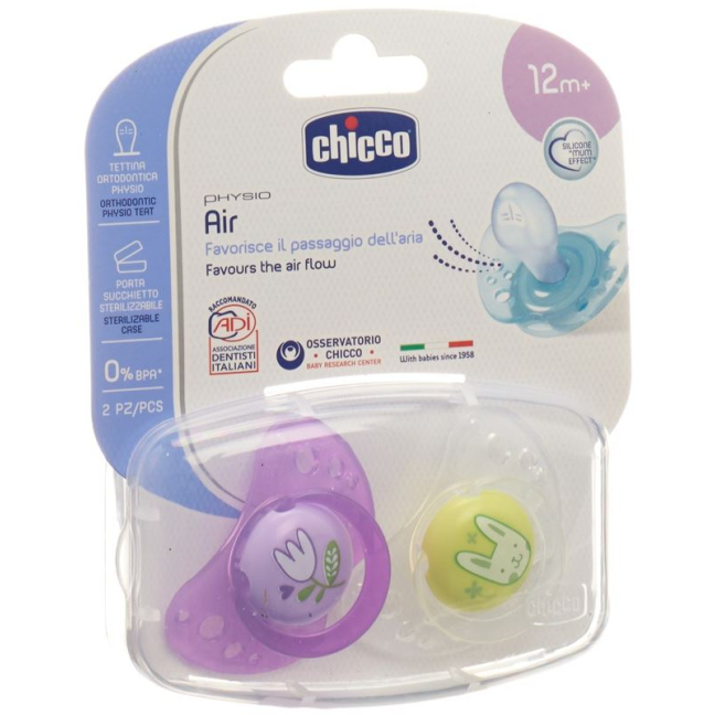 Chicco Physiological Soother silicone maxi PINK 16-36m CASE IT / DE / FR 2 pcs