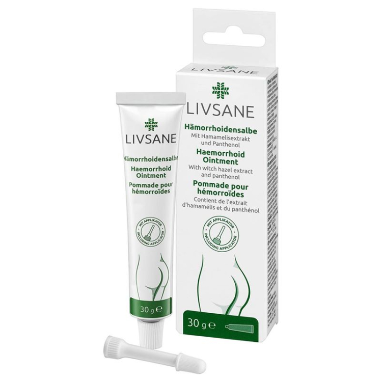 Livsane Hämorrhoidensalbe tube 30 ក្រាម។