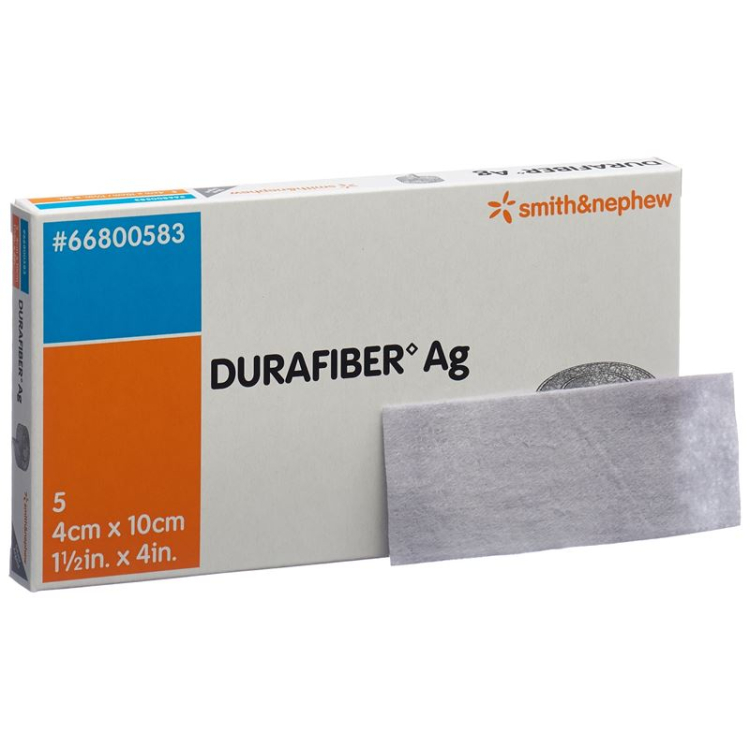 Durafiber AG žaizdų tvarstis 4x10cm sterilus 5 vnt