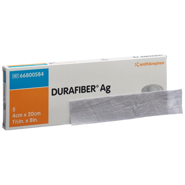 Pembalut luka Durafiber AG 4x20cm steril 5 pcs