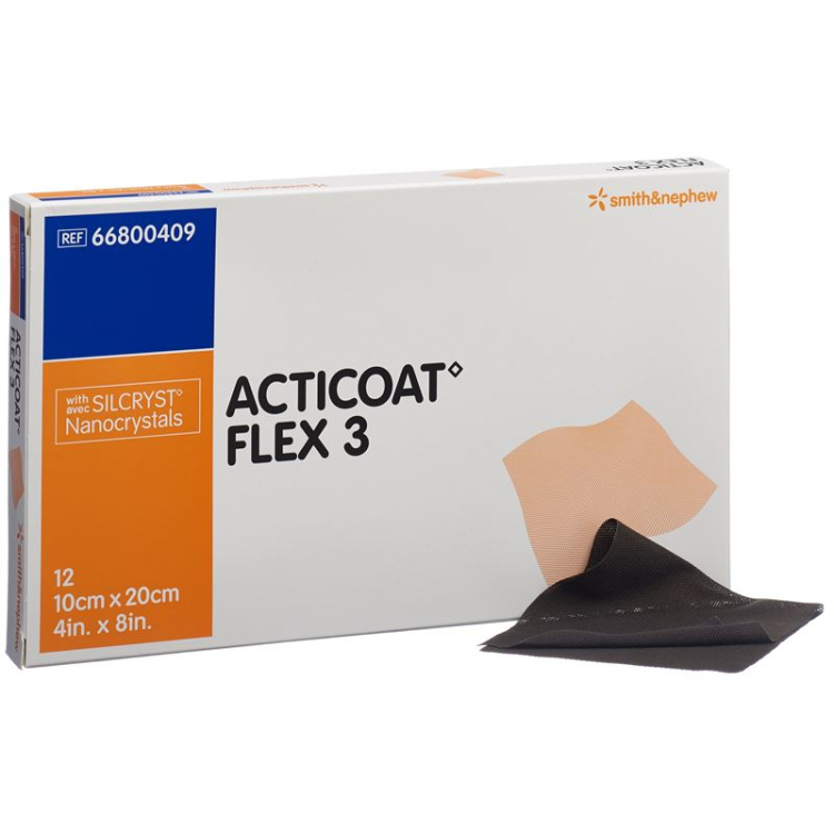 Acticoat Flex 3 ضمادة للجروح 10x20 سم 12 قطعة