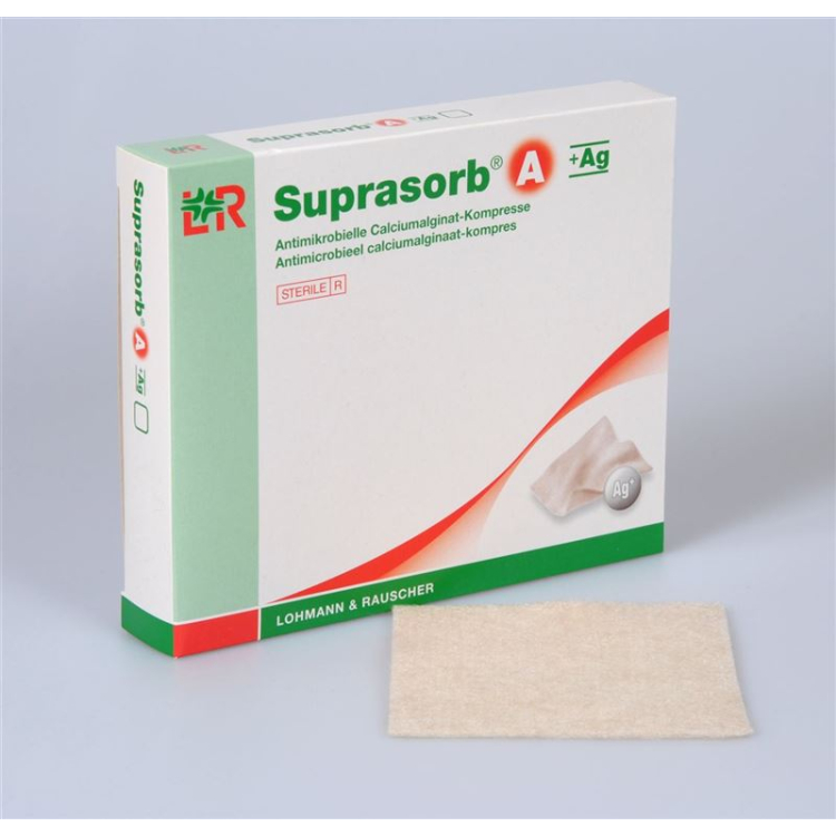 Suprasorb A + Ag canxi alginate nén vô trùng 10x20cm 5 cái