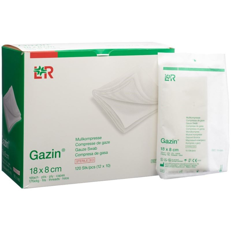 Gazin set 10 longuette 8x18cm 16 pieghe tipo 17 sterili 12 pz