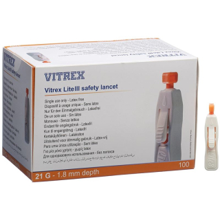 Vitrex Lite III safety disposable lancing device 21G 100 pcs