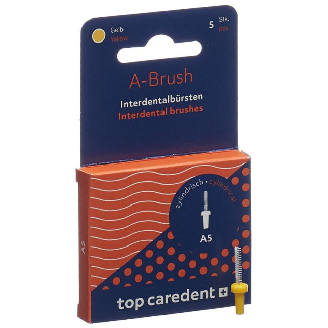Top Caredent A5 IDBH-GE brossette interdentaire jaune >1.1mm 5 pcs