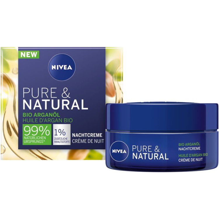 Nivea Pure & Natural Night Cream Argan Oil Bio 50 ml