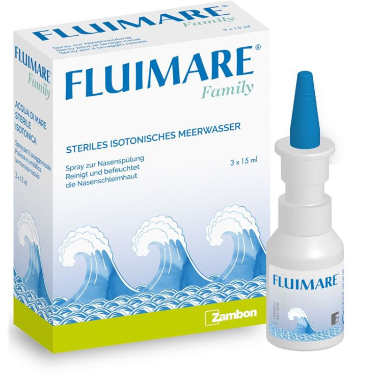 Fluimare Næsespray Familie 3 Fl 15 ml