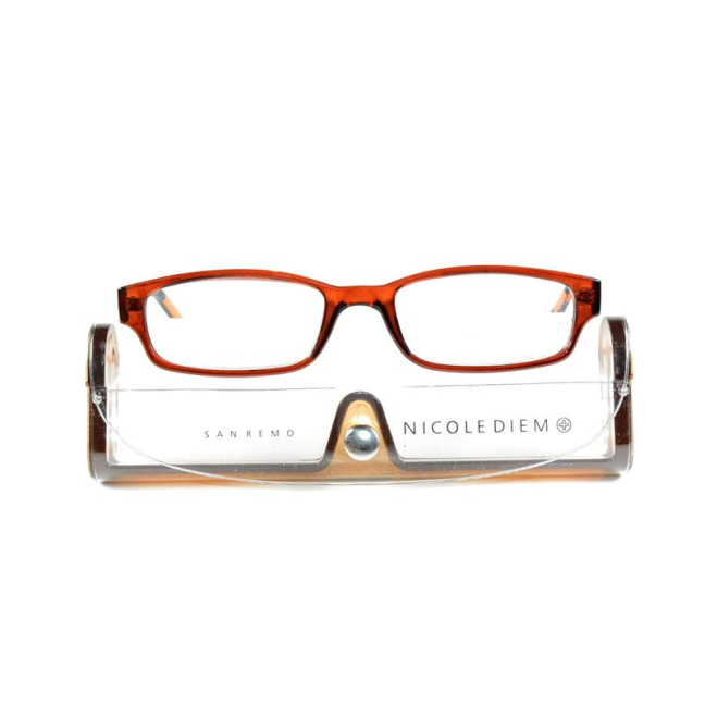 Óculos de leitura Nicole Diem 3.00dpt San Remo marrom/cristal