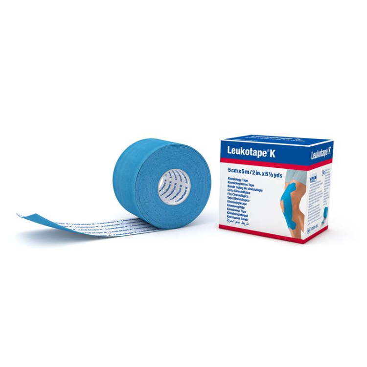 Plester Plester Leukotape K 5mx5cm biru muda 5 pcs