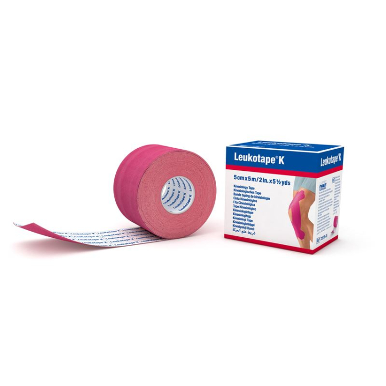 Leukotape K gipsverband 5mx5cm roze 5 st