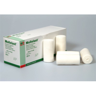Mollelast elastic fixation bandage 12cmx4m white 20 pcs