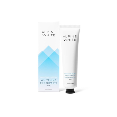 Alpine white whitening toothpaste sensitivity relief tube 75ml