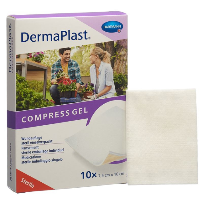 DermaPlast Compress Gel 7,5x10cm sterilni 10 Stk