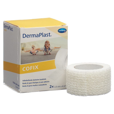 DermaPlast CoFix 2.5cmx4m white 2 pieces