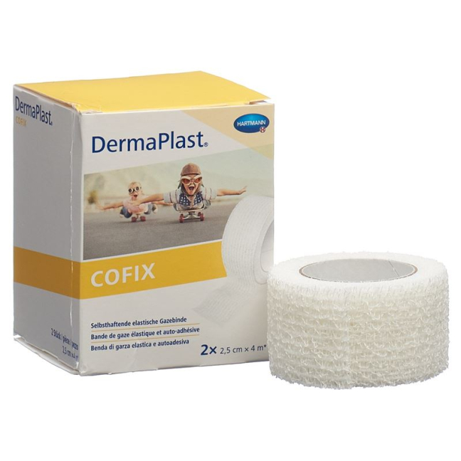 DermaPlast CoFix 2.5cmx4m blanc 2 Stk