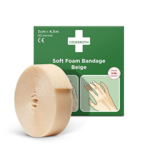 бинти cederroth soft foam bandage 3 см х 4,5 м бежевого кольору