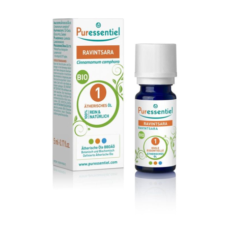 PURESSENTIEL Ravintsara Äth/Öl Bio - Organic Essential Oil for Respiratory Ailments