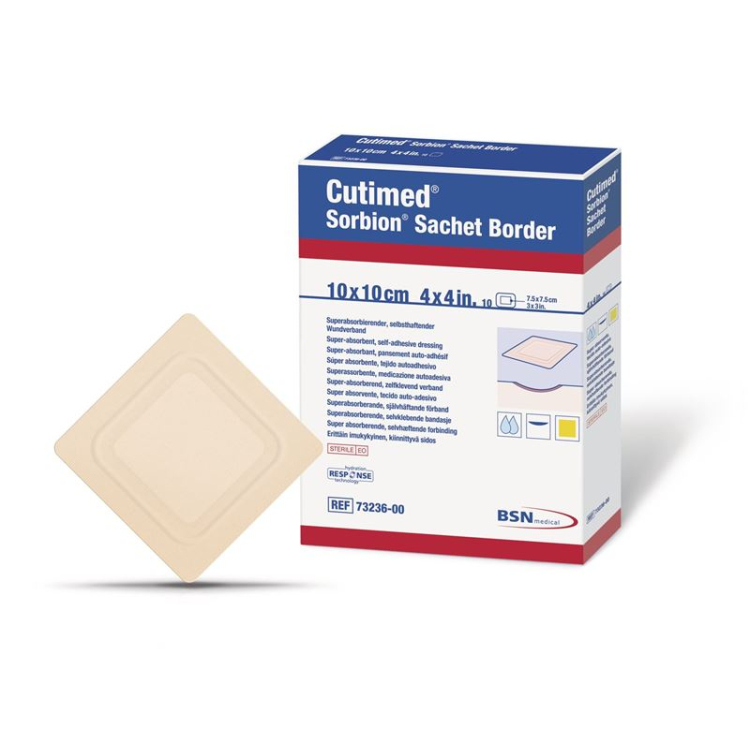 Cutimed Sorbion Sachet Border 10x10cm 25 pcs