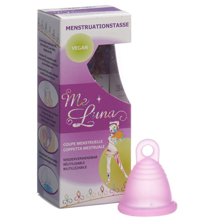 Me Luna menstrual cup soft Shorty S Ring Pink